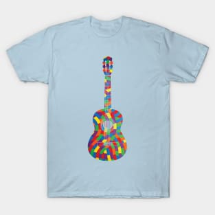 Classical Guitar Colorful Texture T-Shirt